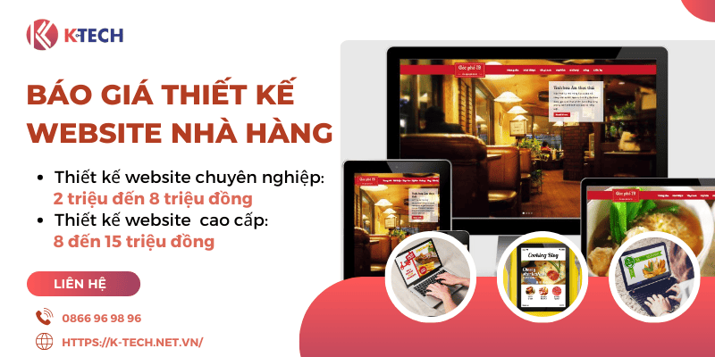 Báo giá thiết kế website nhà hàng