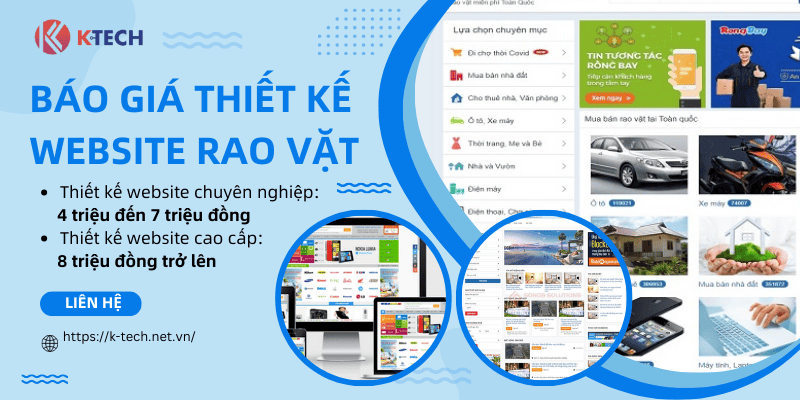 Báo giá thiết kế website rao vặt