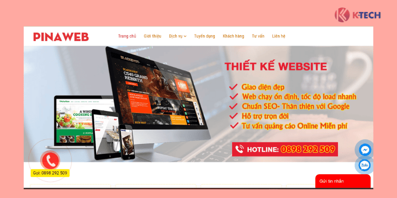 Dịch vụ thiết kế website tại Hải Phòng tại PinaWeb