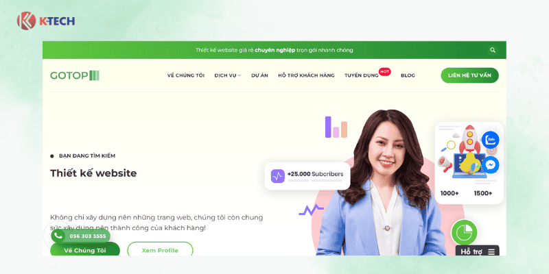 Dịch vụ thiết kế website tại GoTop