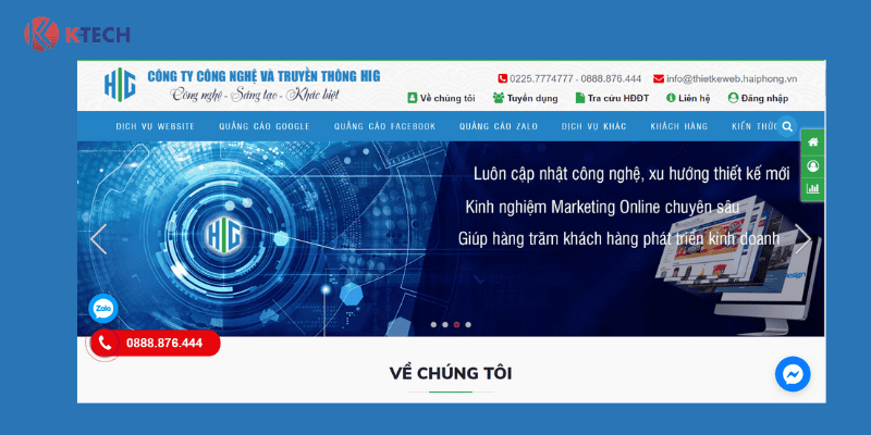 HIG - Công ty thiết kế website bán hàng Hải Phòng