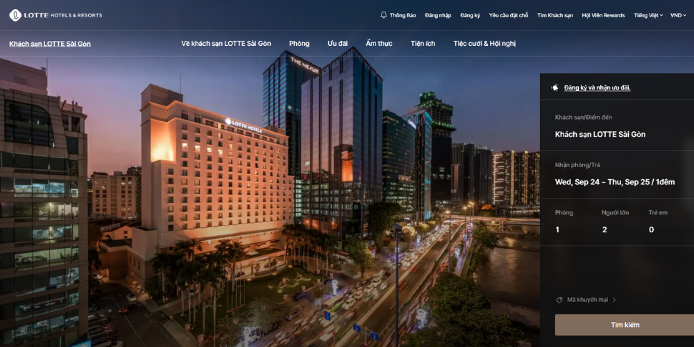 Mẫu website khách sạn Lotte Hotel & resort