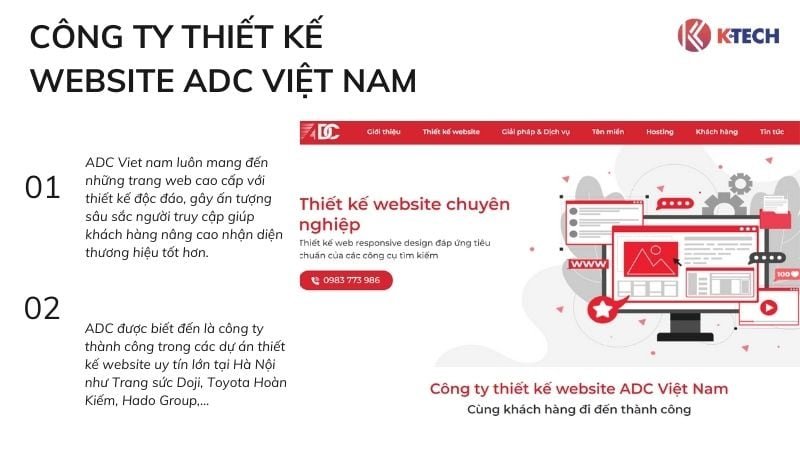 ADC Việt Nam thiết kế website chuyên nghiệp