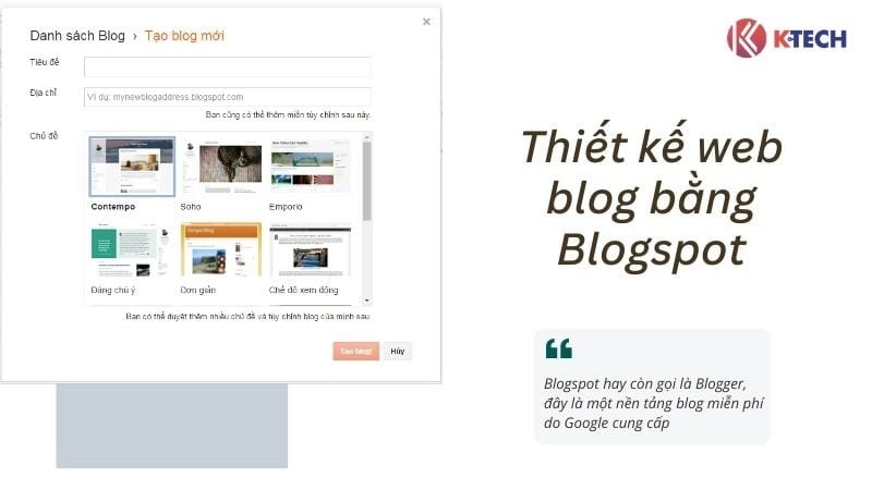 Thiết kế web blog bằng Blogspot