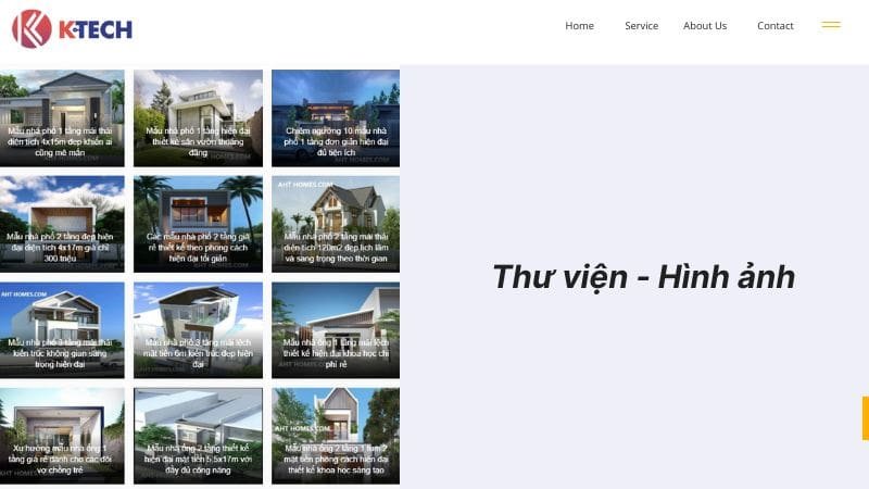 Thư viện hình ảnh thiết kế website xây dựng
