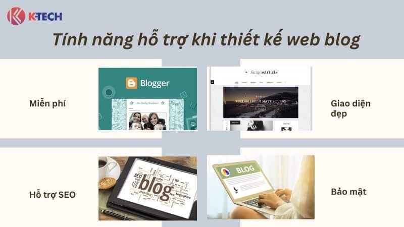 Tính năng hỗ trợ khi thiết kế web blog