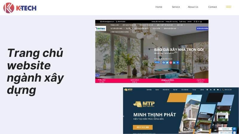 Trang chủ website xây dựng