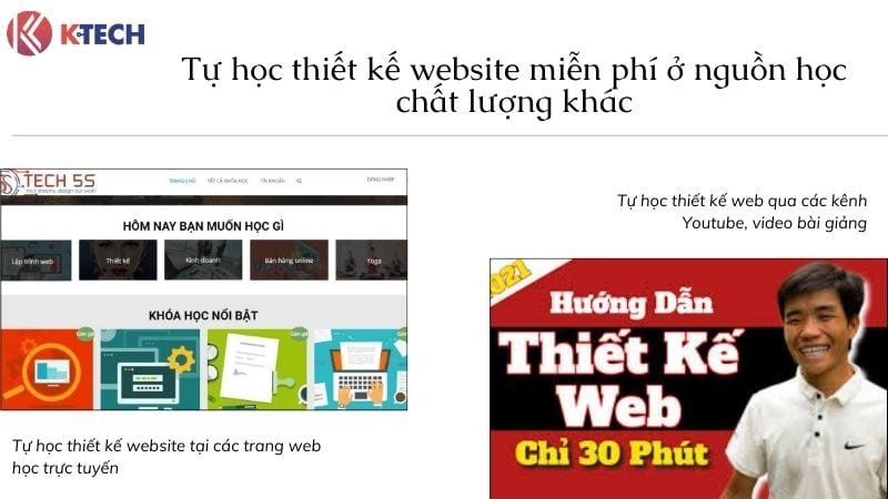 Tự học thiết kế website miễn phí ở nguồn học khác
