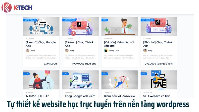 Tự thiết kế website học trực tuyến trên nền tảng wordpress