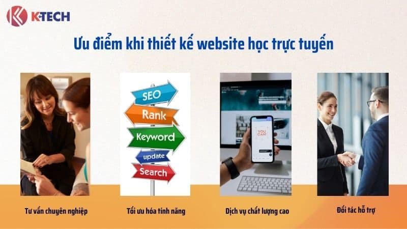 Ưu điểm khi KTech thiết kế website học trực tuyến