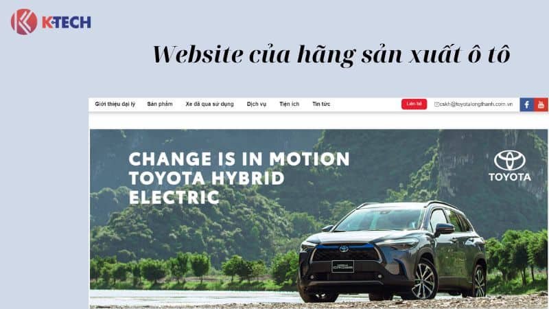 Website của hãng sản xuất ô tô