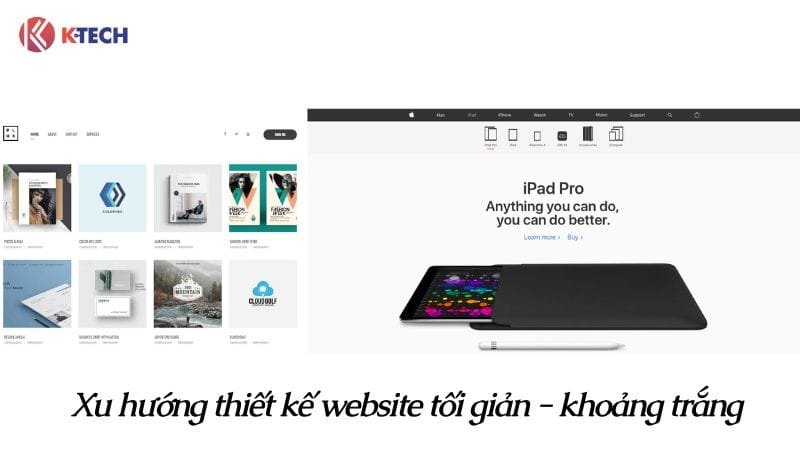 Xu hướng thiết kế website tối giản khoảng trắng