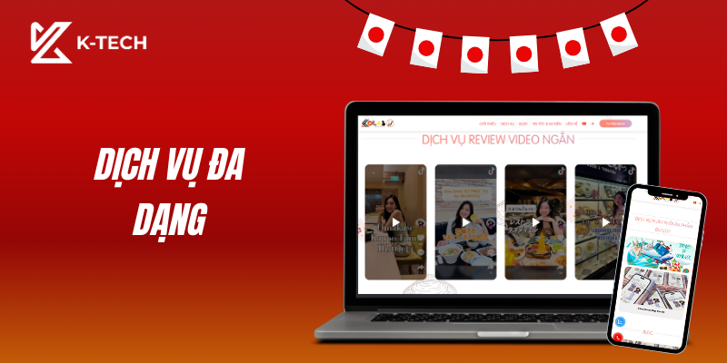 Danh mục dịch vụ đa dạng trong website truyền thông KOLLAB V-J