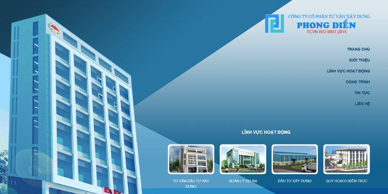 Mẫu thiết kế website Công ty tư vấn xây dựng Phong Điền