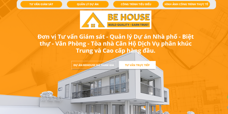 Mẫu thiết kế website xây dựng - Công ty giám sát xây dựng Be House