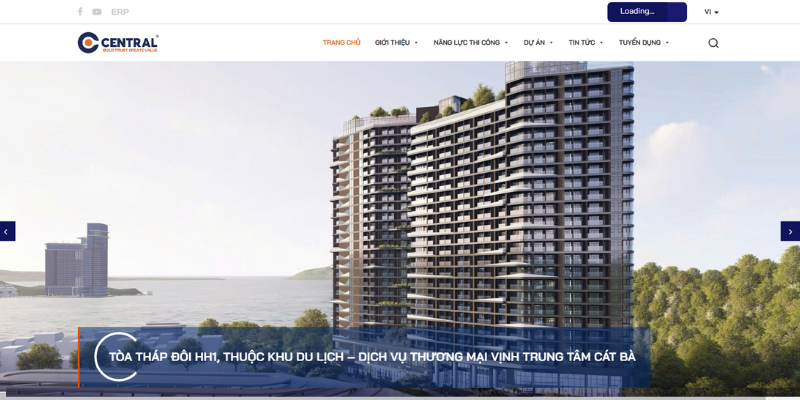 Mẫu thiết kế website xây dựng - Công ty xây dựng Central