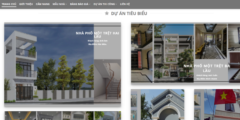 Mẫu website Công ty TNHH Xây Dựng TRC