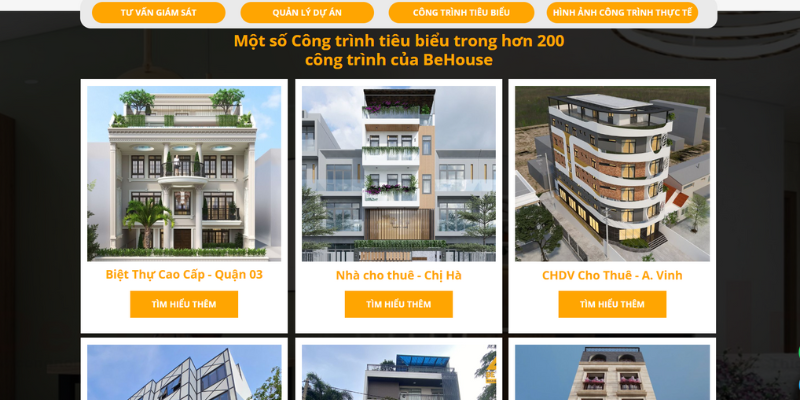 Mẫu website Công ty giám sát xây dựng Be House