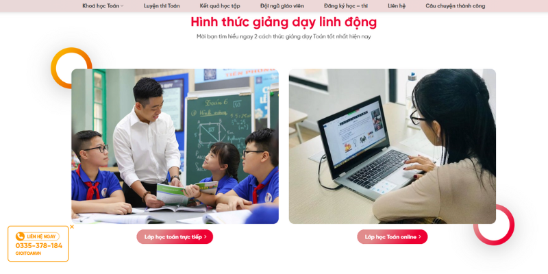 Mẫu website giới thiệu trung tâm đào tạo