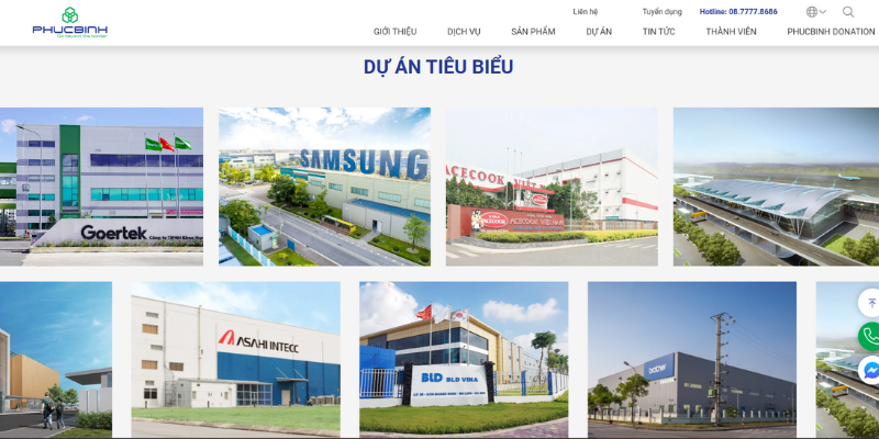 Mẫu website Phúc Bình Group