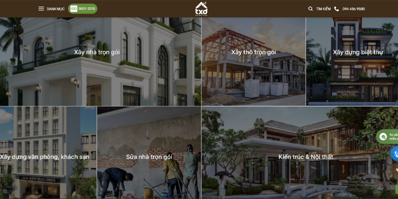 Mẫu website TXD Construction