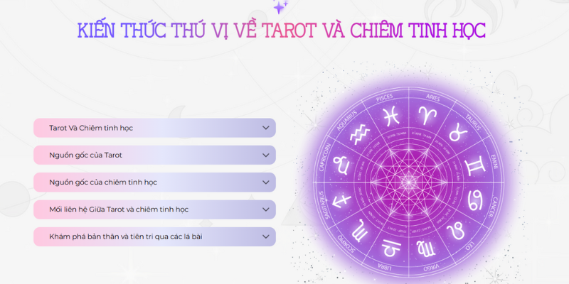 Mẫu website giới thiệu khóa học tarot