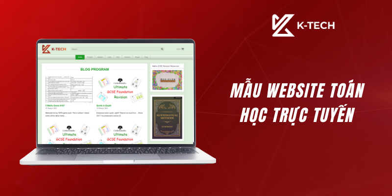 Mẫu website giáo dục - toán học