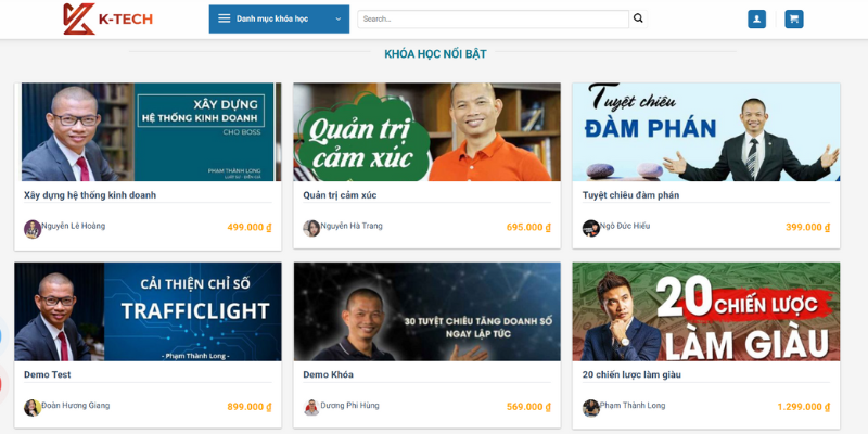 Mẫu website khóa học trực tuyến