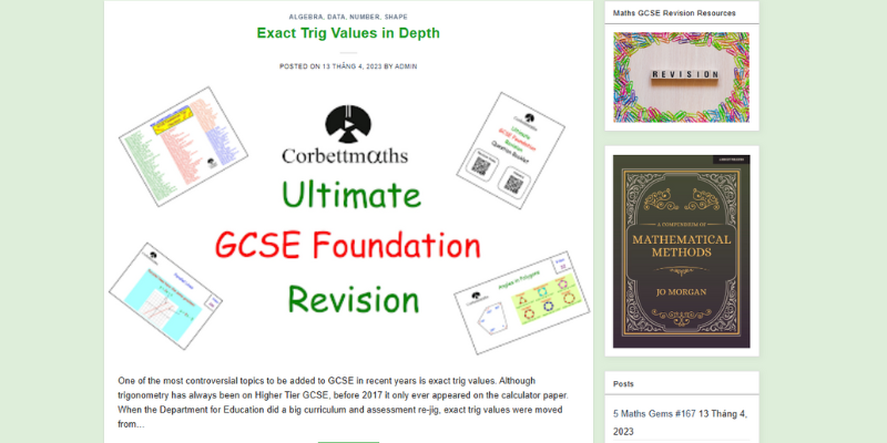 Mẫu website học toán trực tuyến