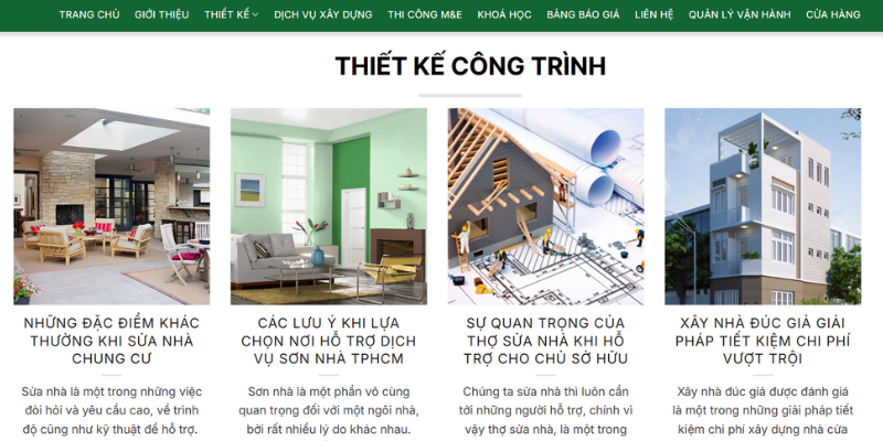 Mẫu website giới thiệu công ty xây dựng