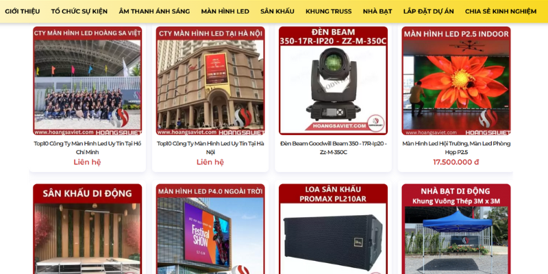 Mẫu website cung cấp vật liệu xây dựng