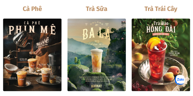 Mẫu thiết kế website ẩm thực - quán coffee Katinat