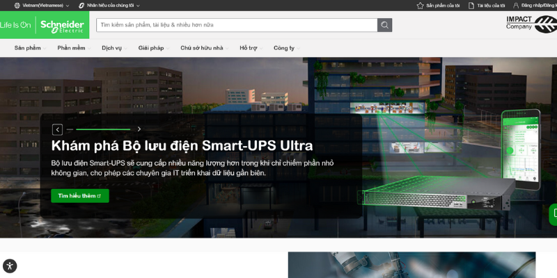 Mẫu thiết kế website điện lạnh - Công ty bán linh kiện điện lạnh Schneider Electric