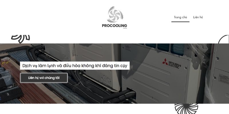 Mẫu thiết kế website điện lạnh - Cung cấp điện lạnh cho doanh nghiệp ProCooling