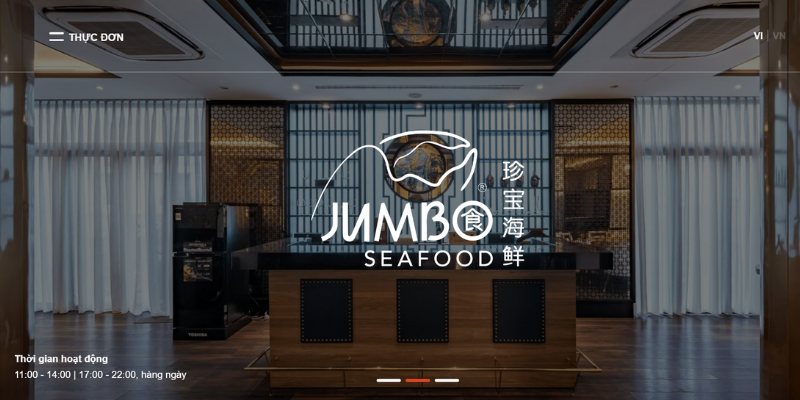 Mẫu thiết kế website nhà hàng cao cấp Jumbo Seafood