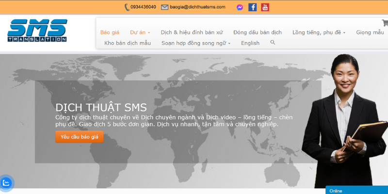 Mẫu thiết kế website tư vấn luật song ngữ