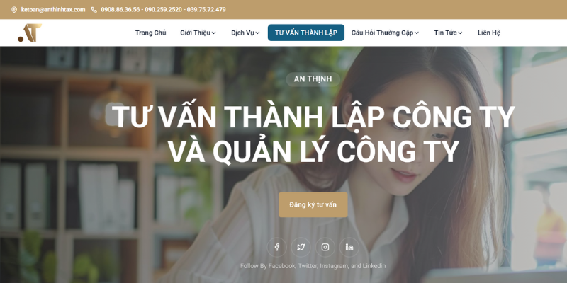 Mẫu thiết kế website tư vấn luật - pháp lý doanh nghiệp