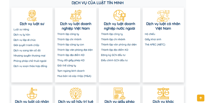 Mẫu Thiết Kế Website Tư Vấn Luật Sư Cá Nhân Tín Minh