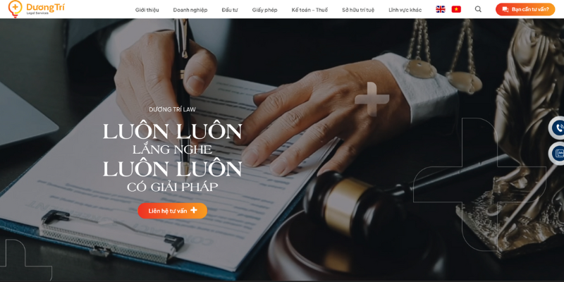 Mẫu thiết kế website tư vấn luật trực tuyến