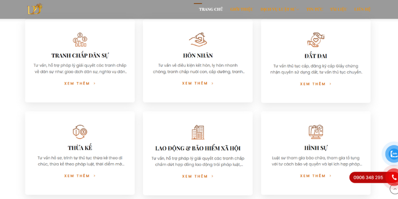 Mẫu thiết kế website văn phòng luật