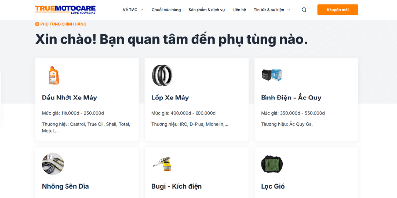 Mẫu Website Dịch Vụ Sửa Chữa Và Bảo Dưỡng Xe Máy