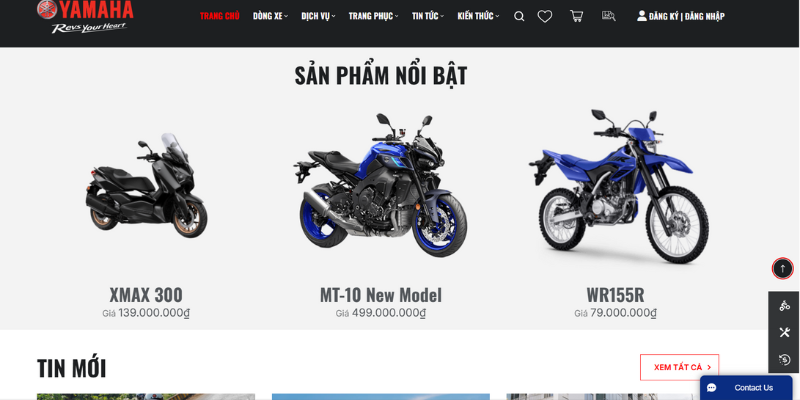 Mẫu Website Xe Máy Phân Khối Lớn