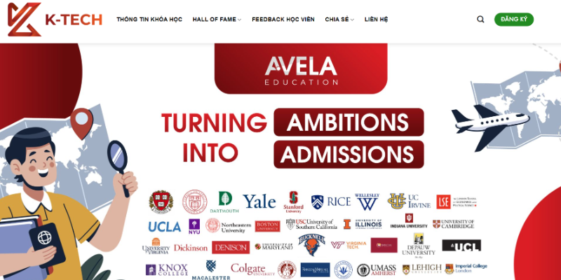 Mẫu thiết kế website đăng ký khóa học du học