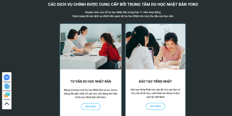 Mẫu thiết kế website tư vấn du học Nhật Bản