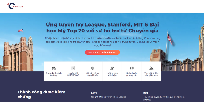 Mẫu thiết kế website tư vấn du học online