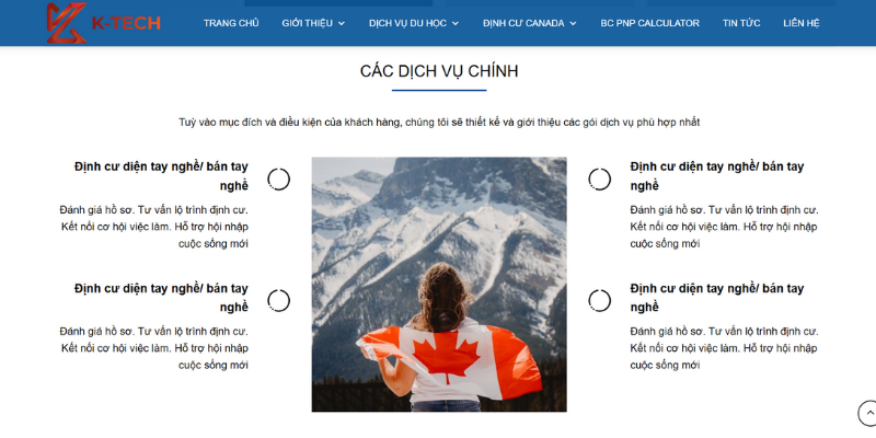 Mẫu thiết kế website tư vấn du học tổng hợp