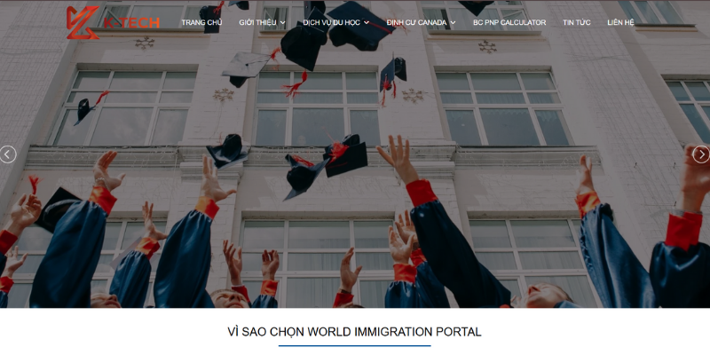 Mẫu thiết kế website tư vấn du học