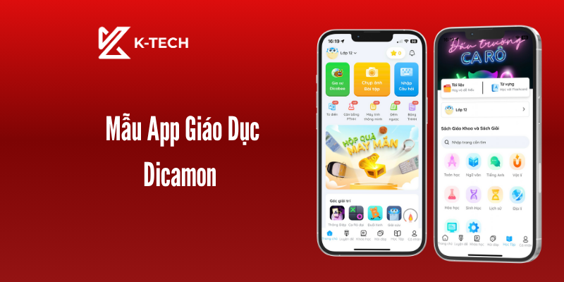 Mẫu app giáo dục Dicamon