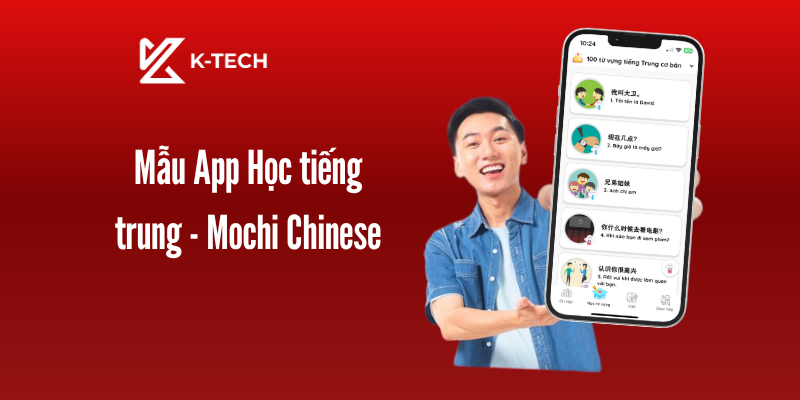 Mẫu app học tiếng trung Mochi Chinese