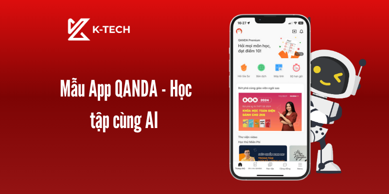 Mẫu app QANDA - Học tập cùng AI